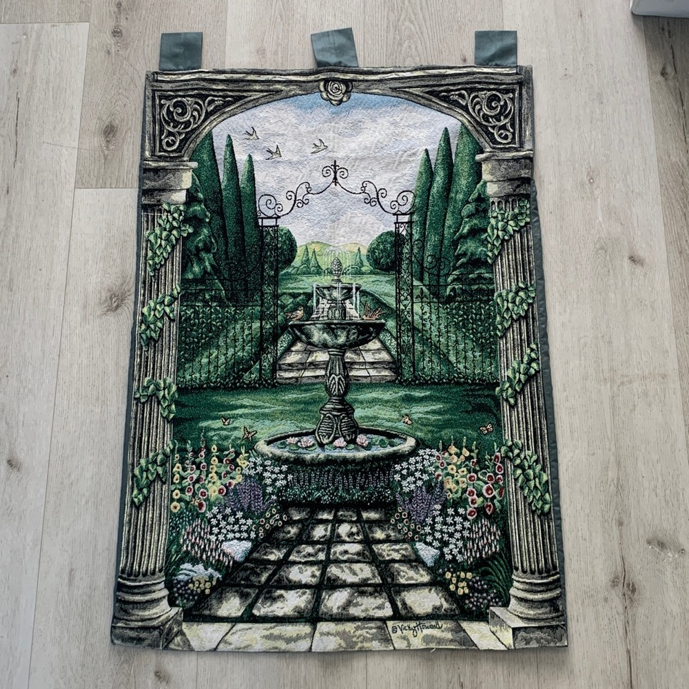 EUROPEAN GARDEN WALLHANGING TAPESTRY‎ BY VICKY HOWARD
